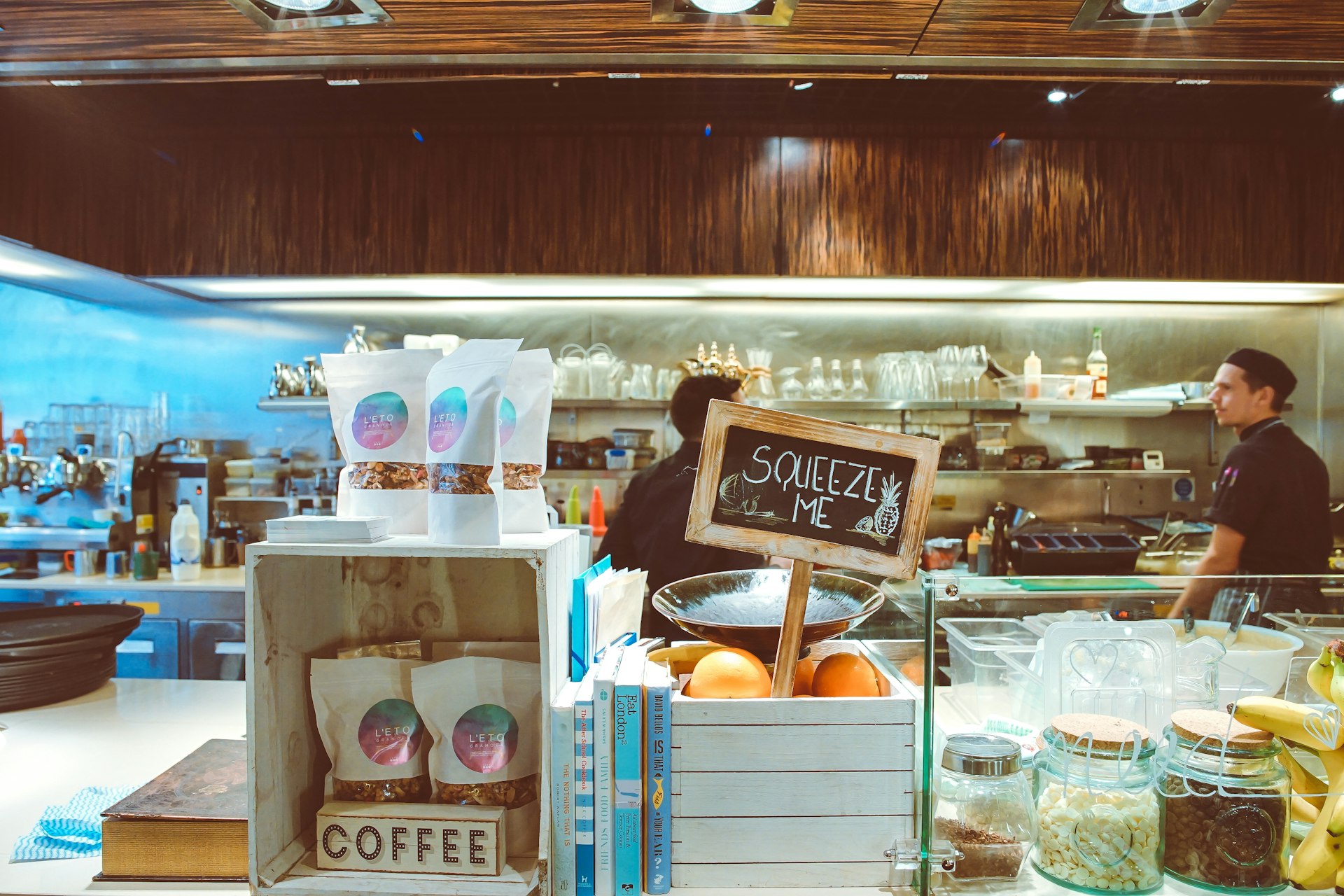 Restaurant kitchen with preparation ticket printing