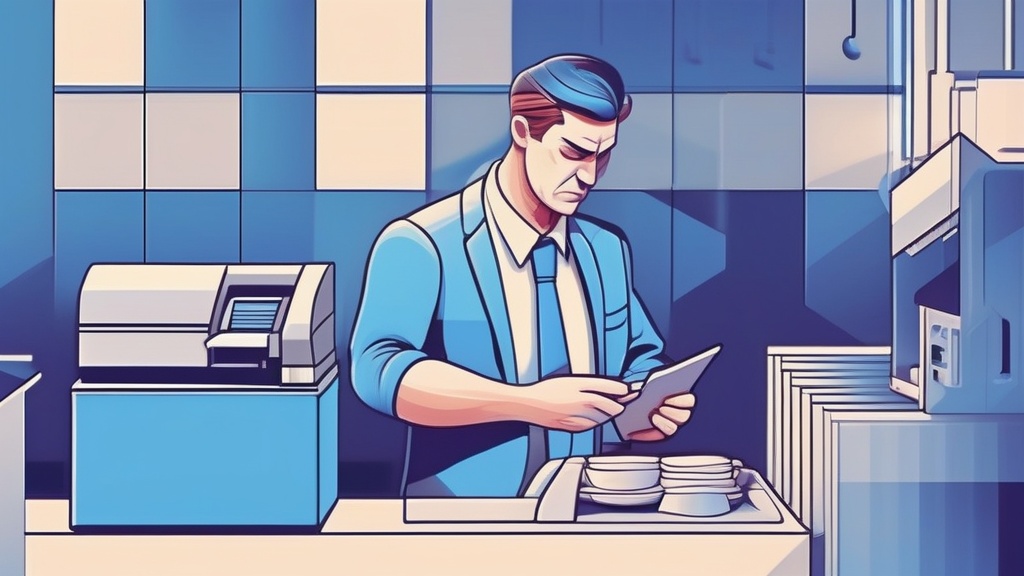 Restaurant manager frustrated with slow thermal printer during dinner rush