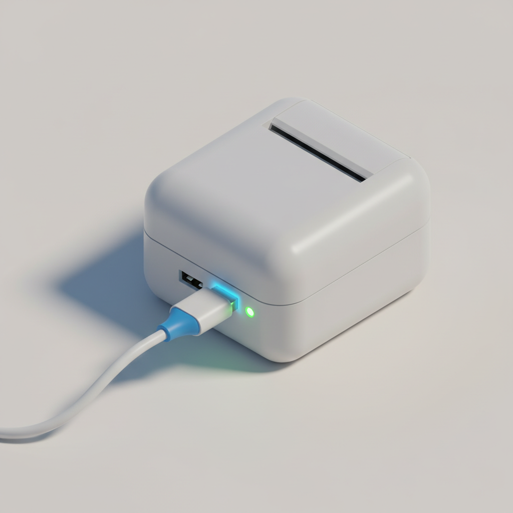 USB cable connection to thermal printer