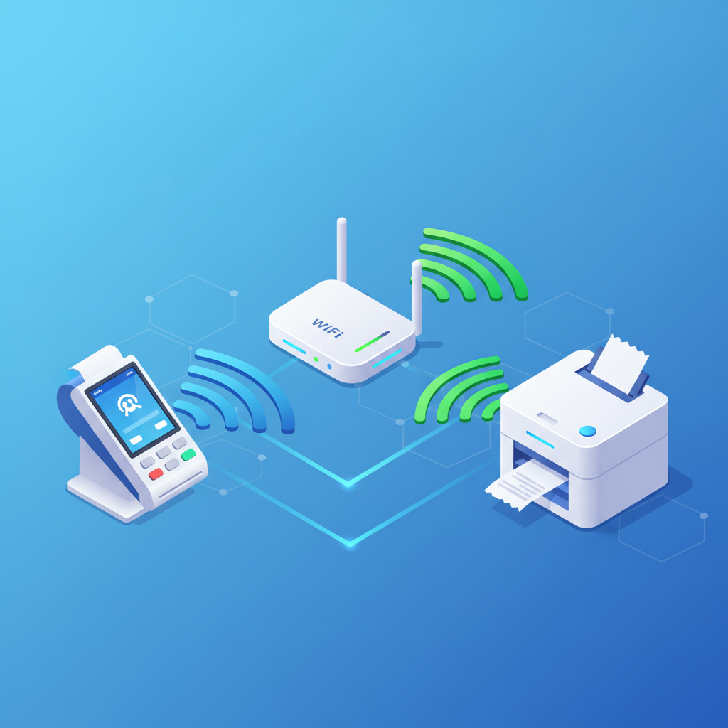 Network diagram showing POS to printer connection