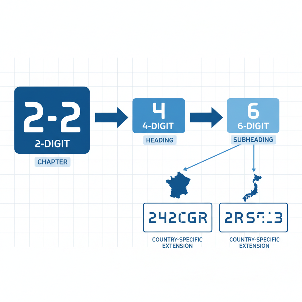 HS code classification chart with product categories