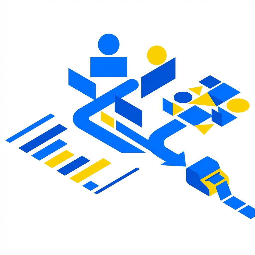 Illustration of improving POS printing speed with advanced tech and abstract dynamics.