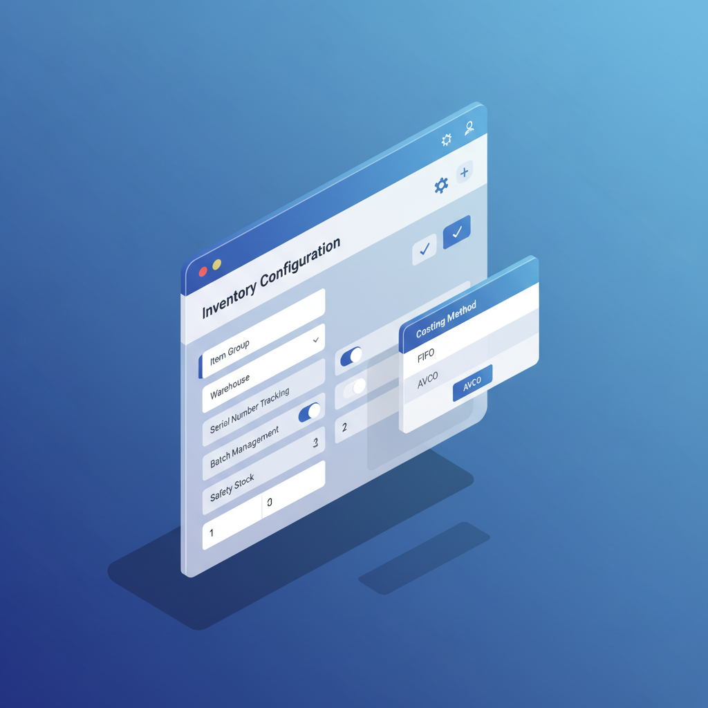 Odoo inventory settings screen showing landed costs feature toggle and costing method configuration