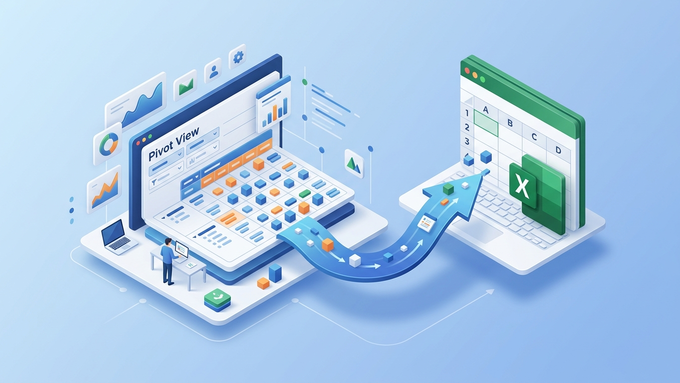 Can I export pivot view data to Excel?